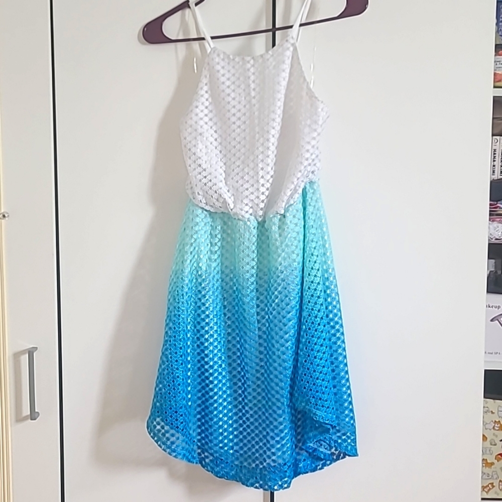 White and blue ombre summer dress
